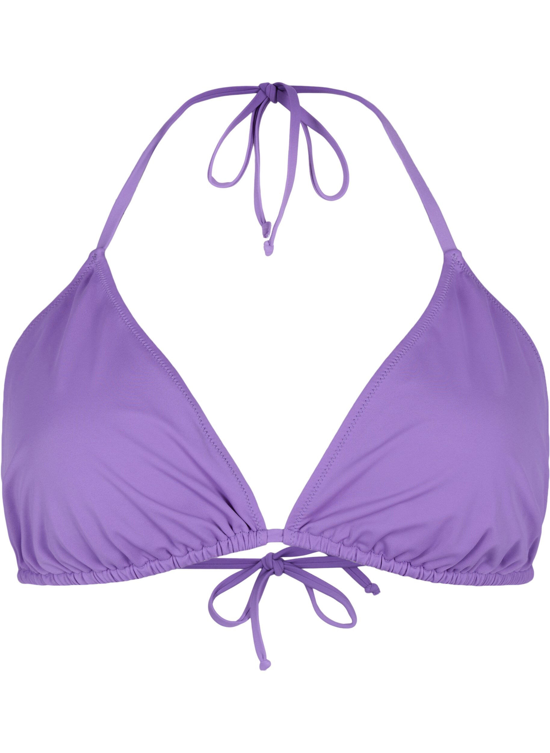 Zizzi Soutien-gorge de bikini triangle uni, Violet, Packshot image number 0