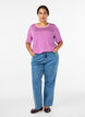 T-shirt en TENCEL&trade; Lyocell &agrave; rayures, Violet, Model image number 1
