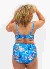 Bas de bikini taille extra haute avec imprimé, Bright Blue Print, Model