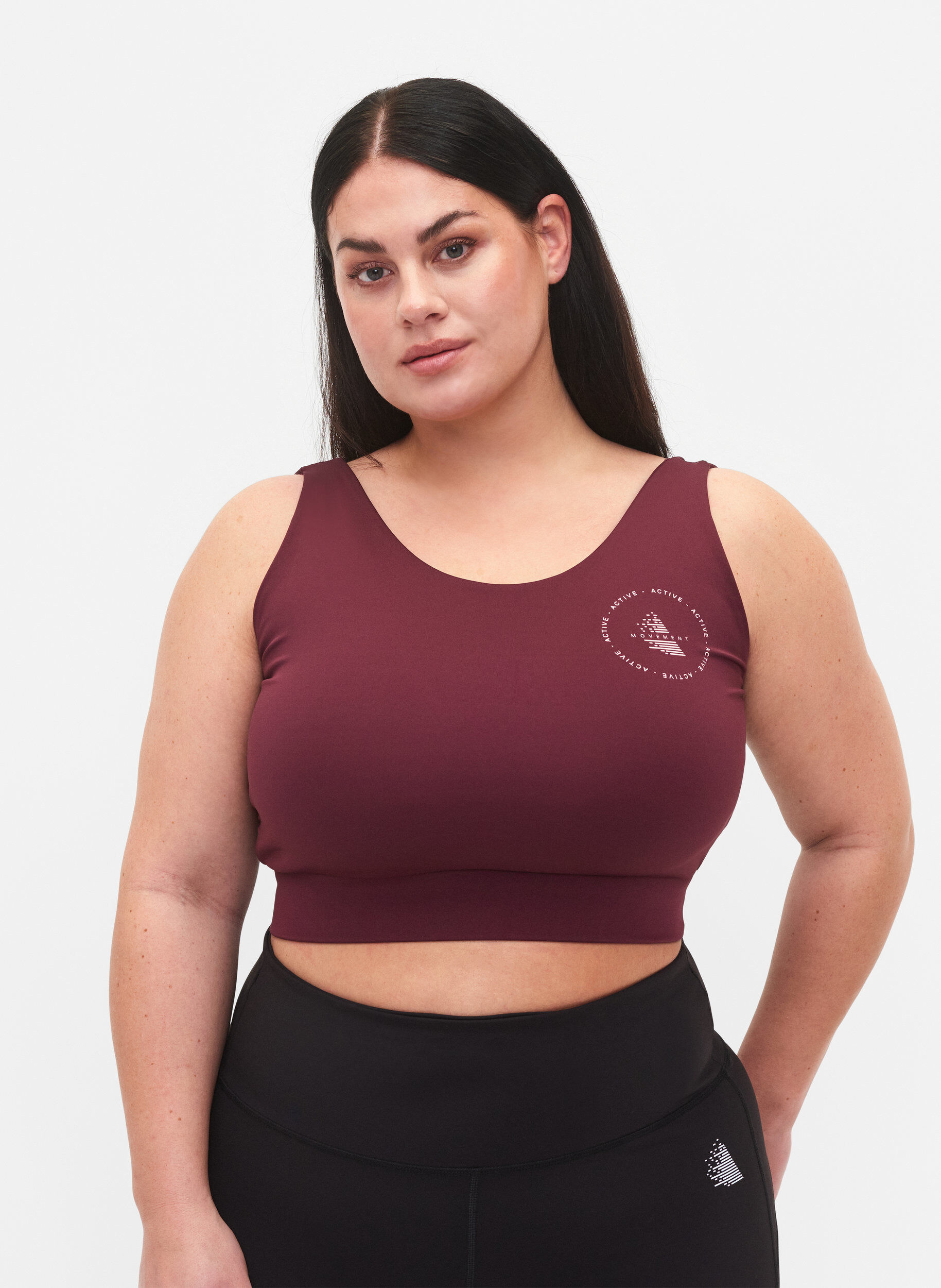 Zizzi CORE, MID SUPPORT SPORTS BRA - Brassi&egrave;re de sport, Fig, Model image number 0