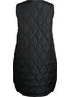 Lange gewatteerde gilet met drukknoopsluiting, Zwart, Packshot image number 1