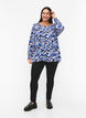 FLASH - Blouse met lange mouwen, smok en print, Blue Purple Flower, Model image number 2