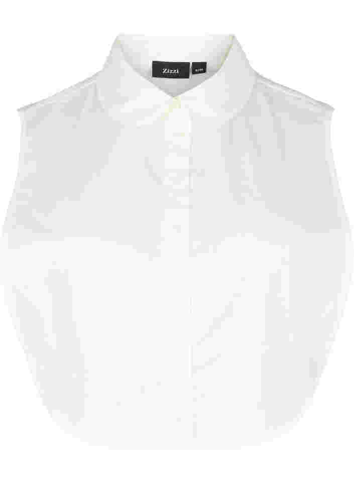 Losse blouse kraag in katoen, Bright White, Packshot image number 0