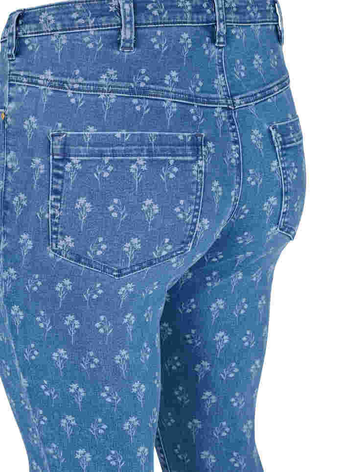 Super slim Amy jeans met bloemenprint, Blue denim, Packshot image number 3