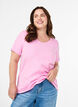 Effen basic katoenen T-shirt, Roze, Model image number 0