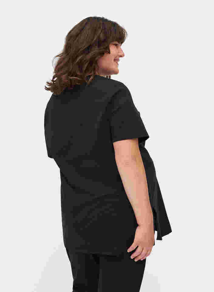 T-shirt de grossesse à manches courtes en coton, Black, Model image number 1