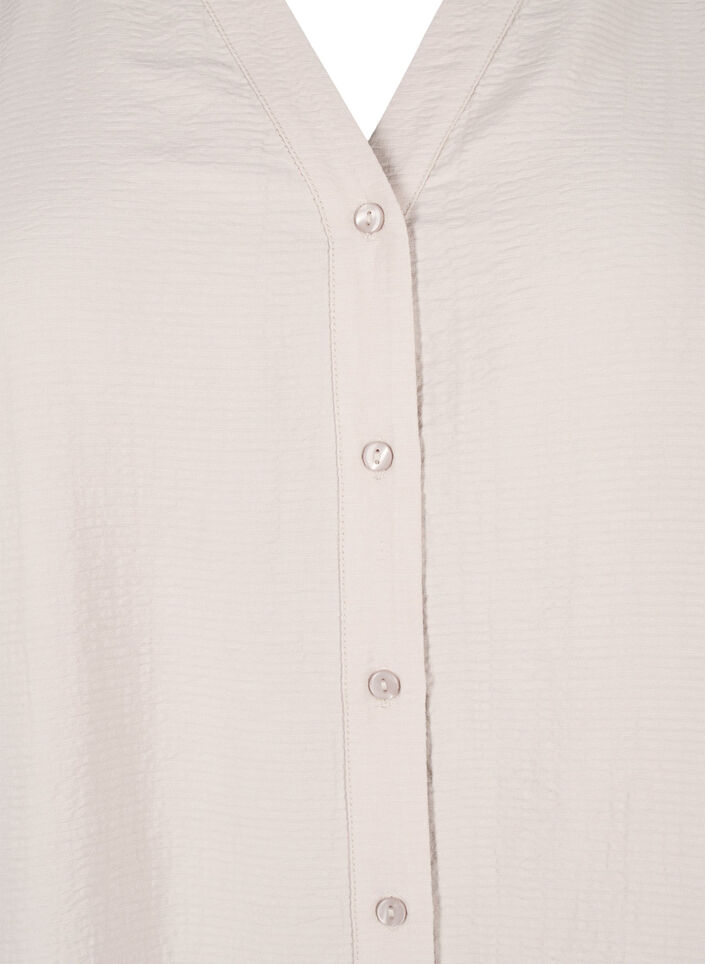 Viscose overhemd blouse met driekwart mouwen., Chateau Gray, Packshot image number 2