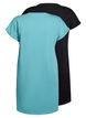 2-pack T-shirtjurk met korte mouwen, Blauw, Packshot image number 1