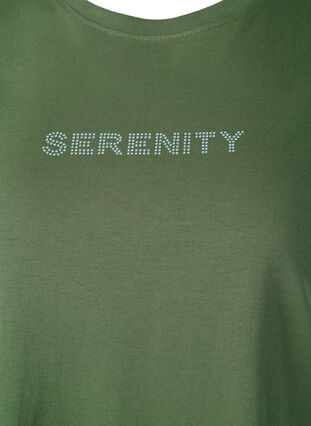 T-shirt en coton biologique avec texte, Thyme SERENITY, Packshot image number 2