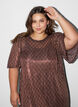 Robe courte en sequins avec motif &agrave; losanges, Marron, Model image number 3