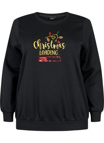 Sweatshirt de Noël, Black LOADING, Packshot image number 0
