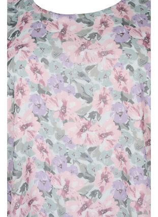 Blouse avec imprimé floral et fente sur la manche, Flower AOP, Packshot image number 2