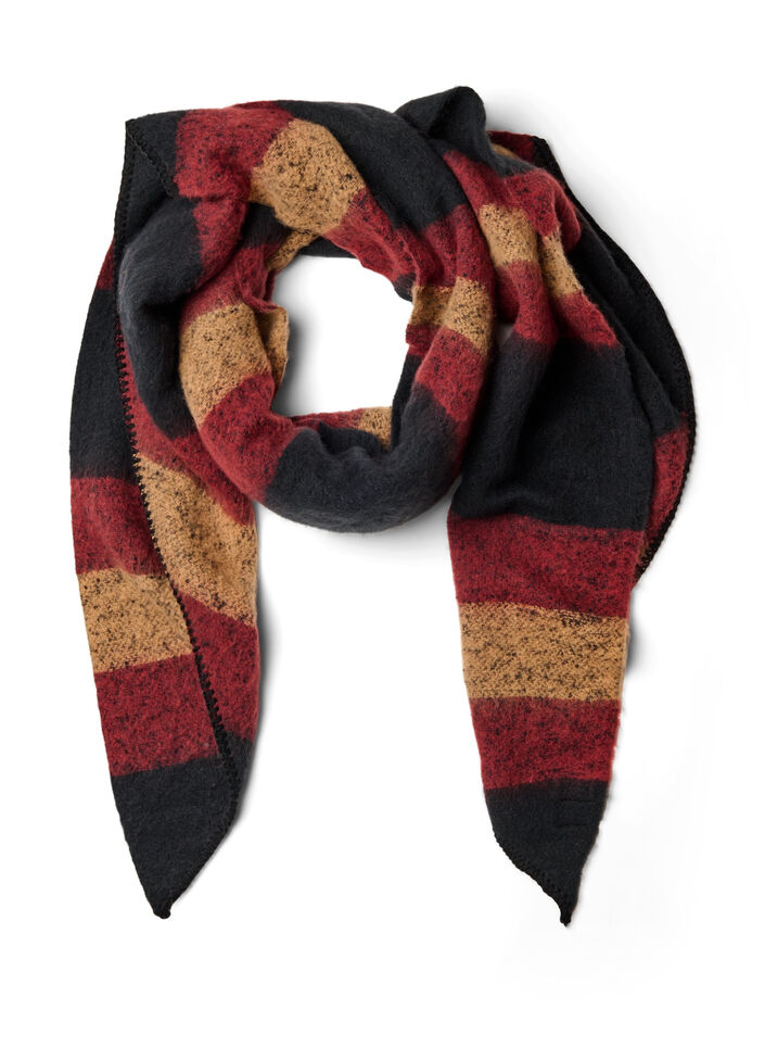 Écharpe douce à motif aux couleurs chaudes, Bordeaux, Packshot image number 0