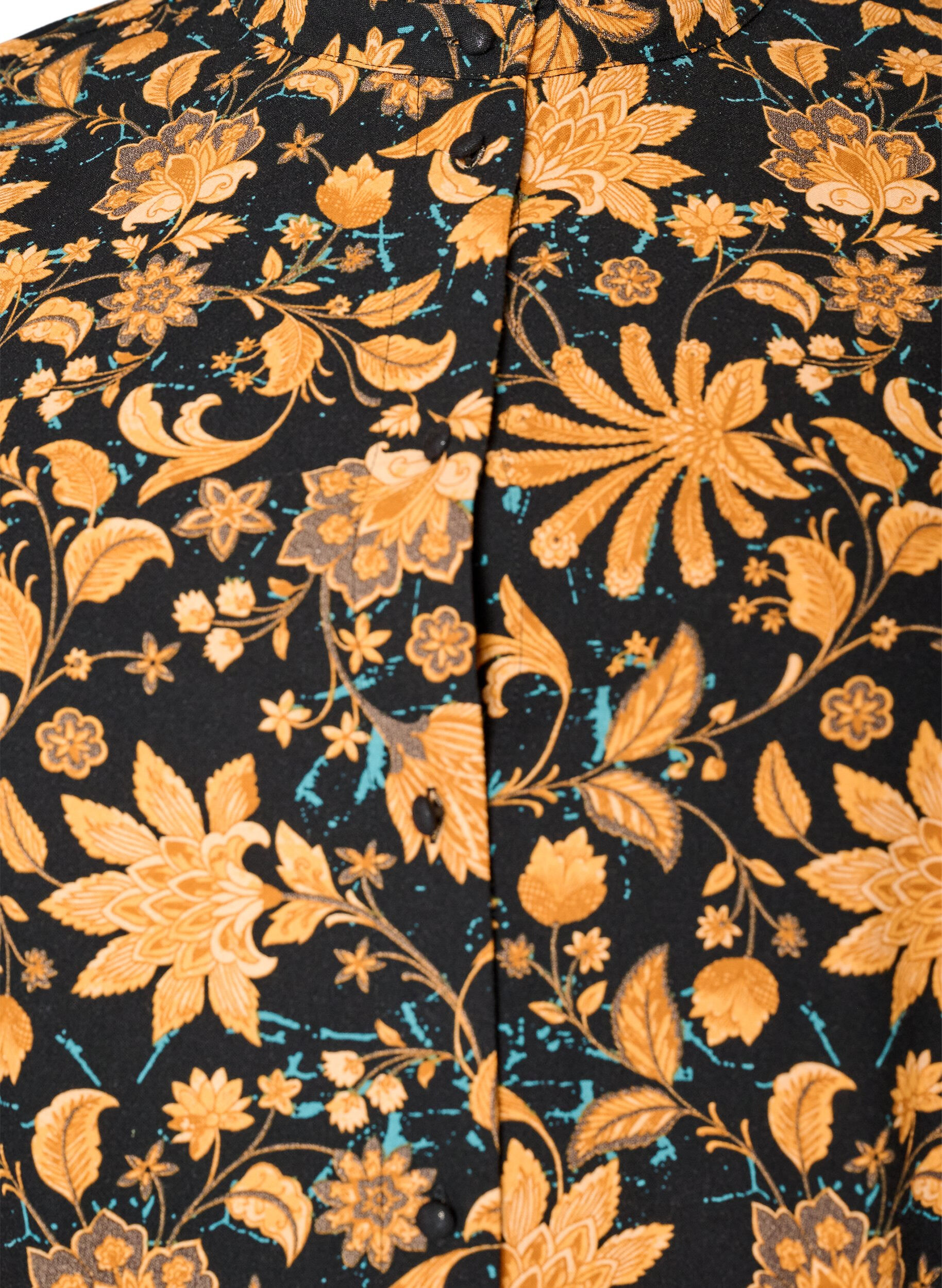 ZizziRobe florale en coton avec volants et coupe &eacute;vas&eacute;e ample, Orange, Packshot image number 2
