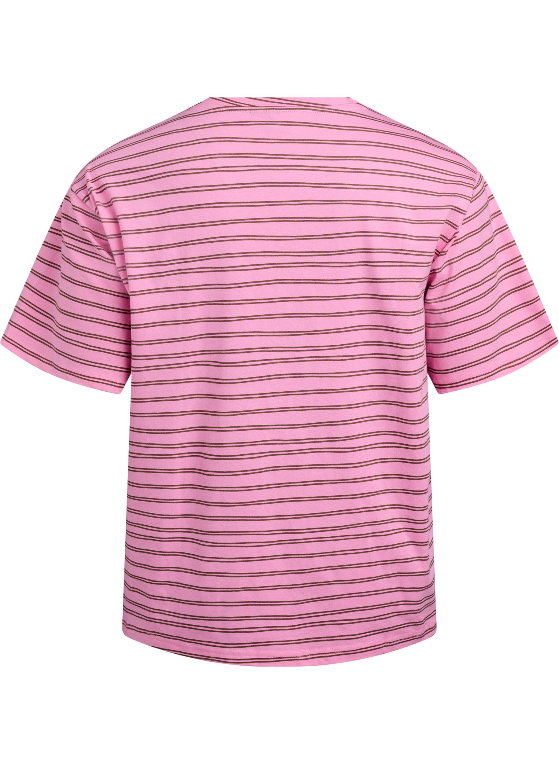 ZizziGestreepte T-shirt, Roze, Packshot image number 1