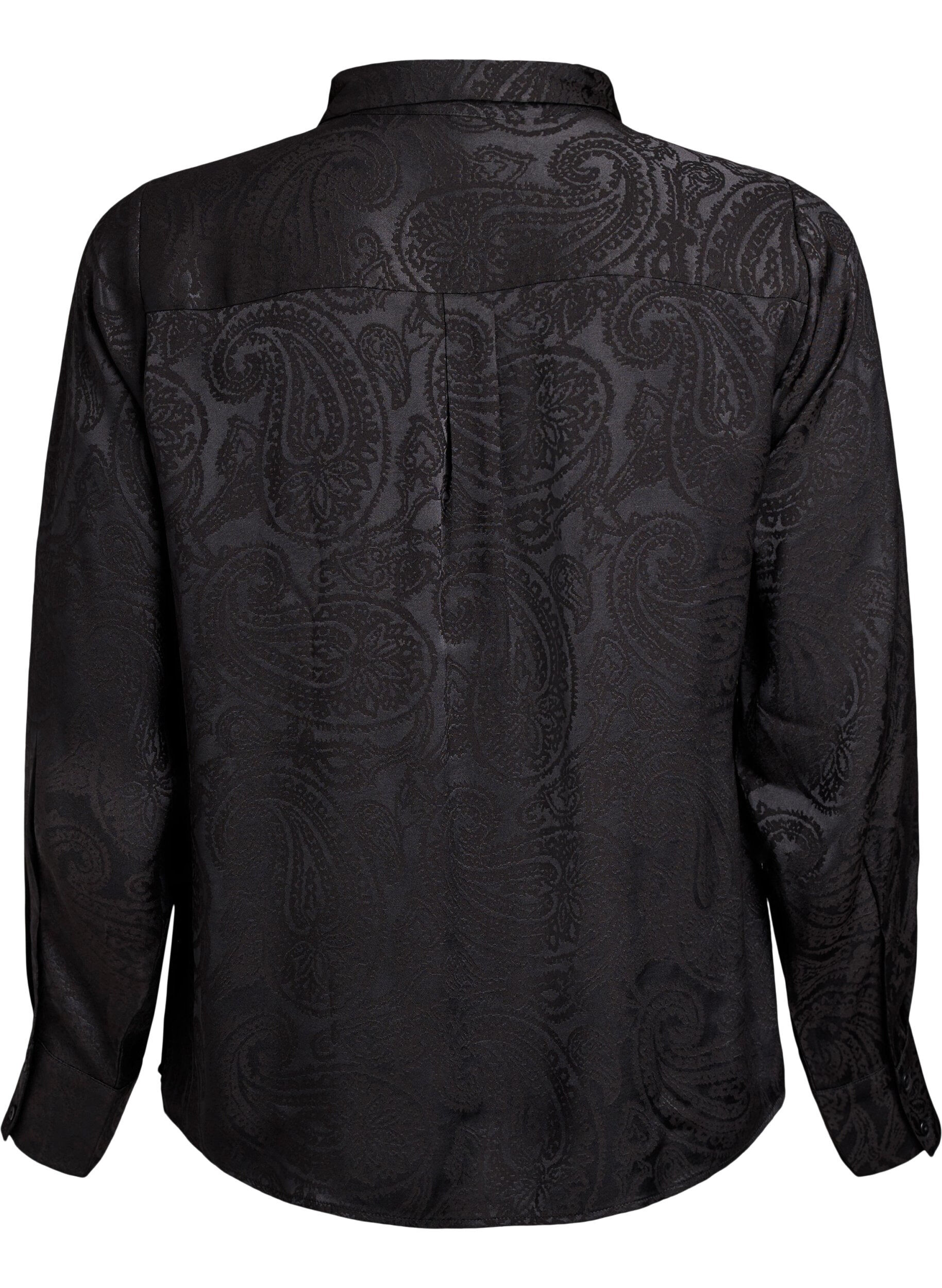 Zizzi Chemise &agrave; motif cachemire ton sur ton, Noir, Packshot image number 1