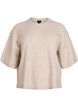 Chemisier tricot&eacute; ample &agrave; manches courtes, Beige, Packshot image number 0