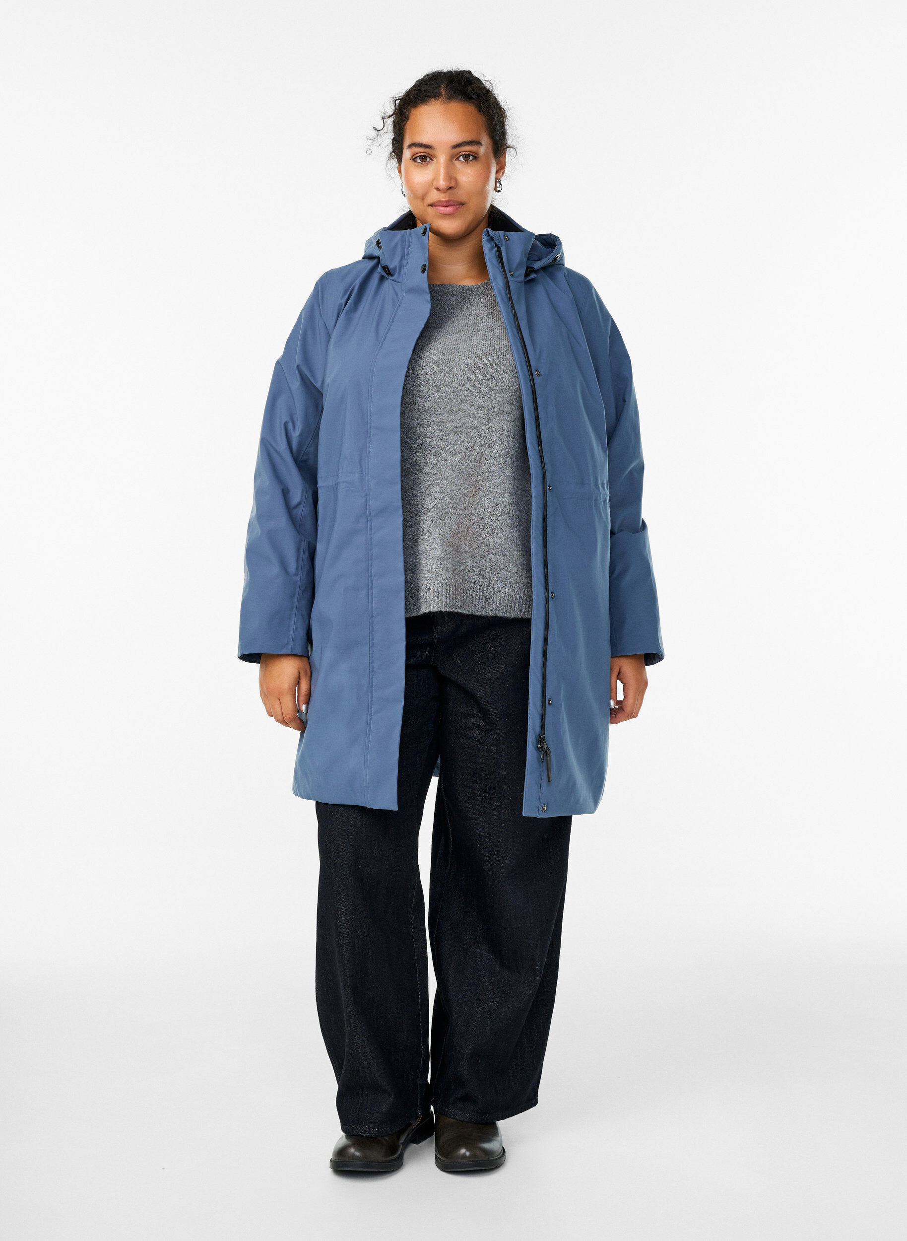 ZizziFunctionele gewatteerde winterparka, Blauw, Model image number 1