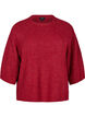 Pull côtelé à manches 3/4, Rouge, Packshot image number 0