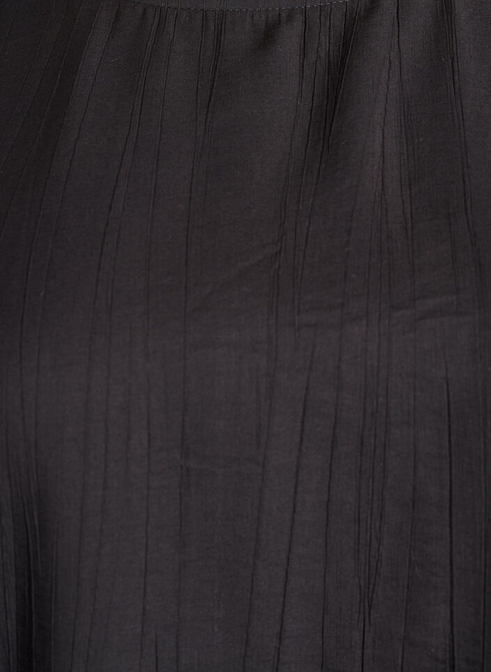 Blouse en viscose à manches 3/4 effet ballon, Noir, Packshot image number 2