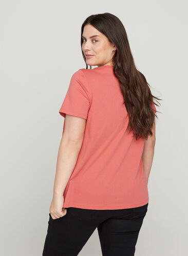 T-shirt met korte mouwen en print, Faded Rose, Model image number 1