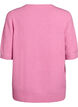 Gebreide blouse met korte mouwen, Roze, Packshot image number 1
