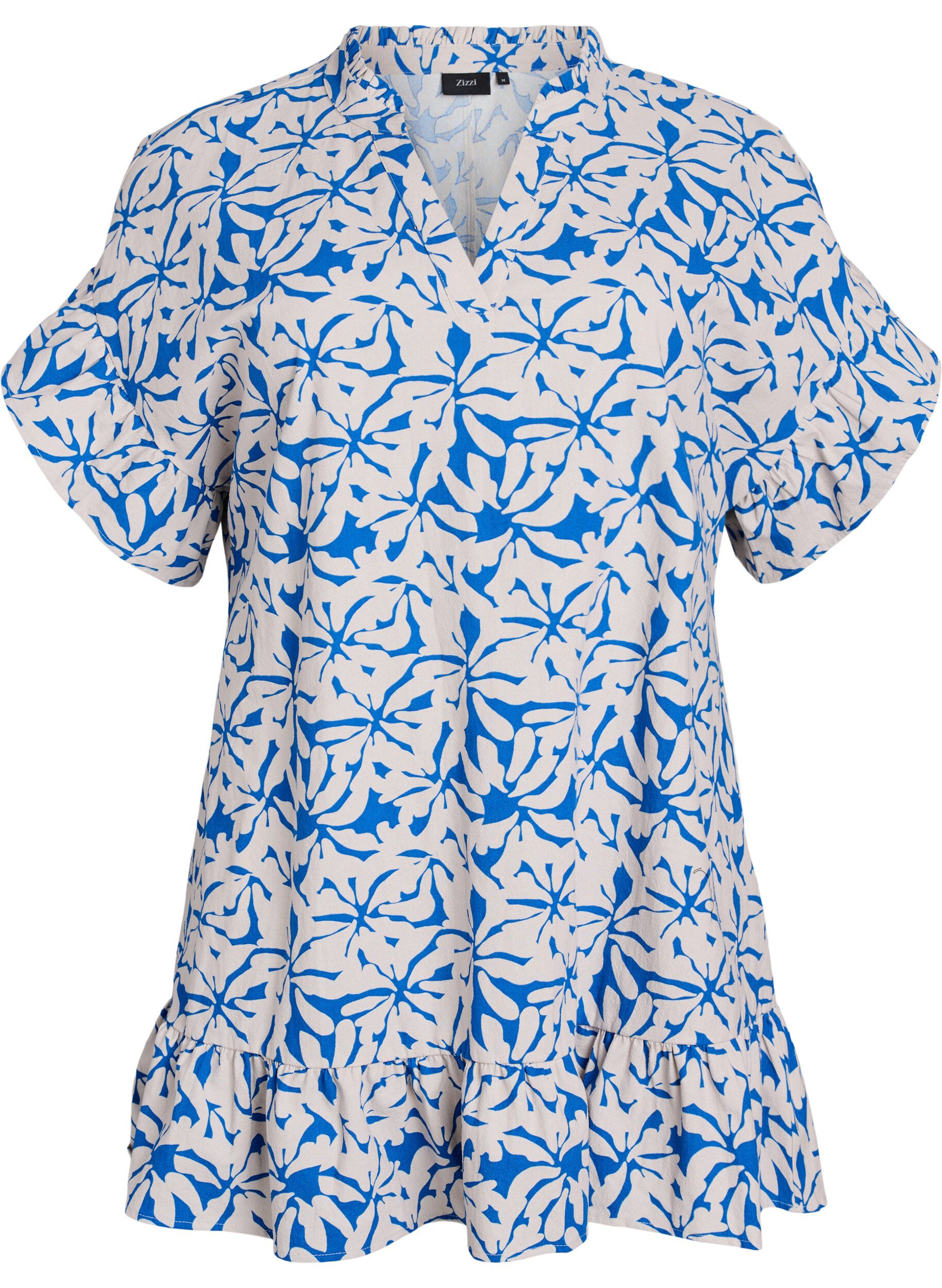 Tunique avec col en V et volants