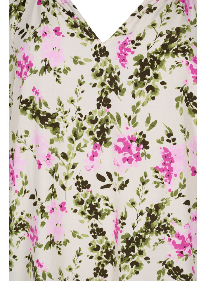 Chemisier en viscose à manches courtes, Green Pink AOP, Packshot image number 2