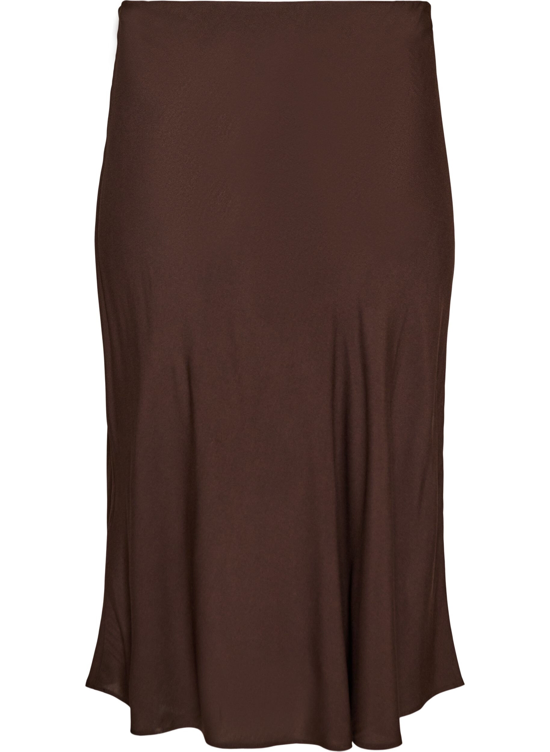 ZizziViscose rok met een elastische taille, Bruin, Packshot image number 1