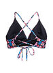 Bloemenbikini top met striksluiting aan de achterkant, Rood, Packshot image number 1