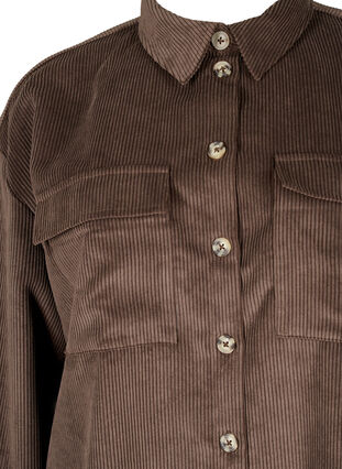 Fluwelen overhemd met lange mouwen en borstzakken., Java, Packshot image number 2