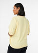 Fijngebreide blouse met korte mouwen, Geel, Model image number 2