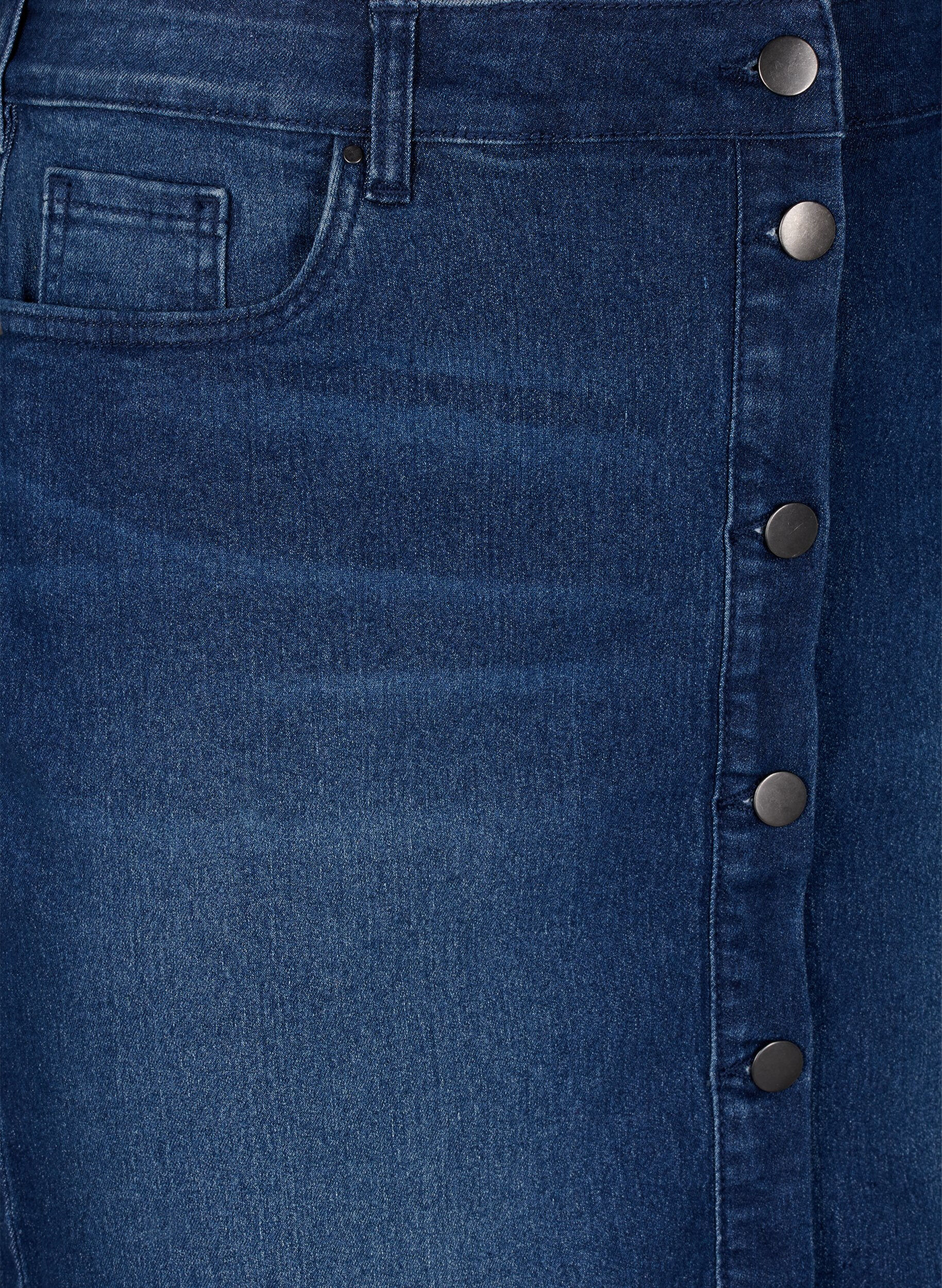 ZizziFLASH - Denim rok met knoopsluiting, Blauw, Packshot image number 2