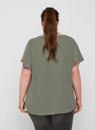 Blouse manches courtes, Agave Green, Model image number 1