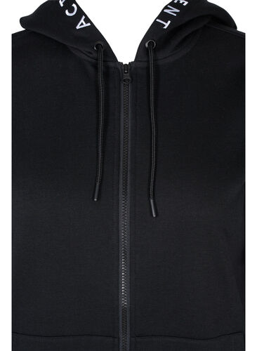 Workout hoodie jack met ritssluiting, Black, Packshot image number 2