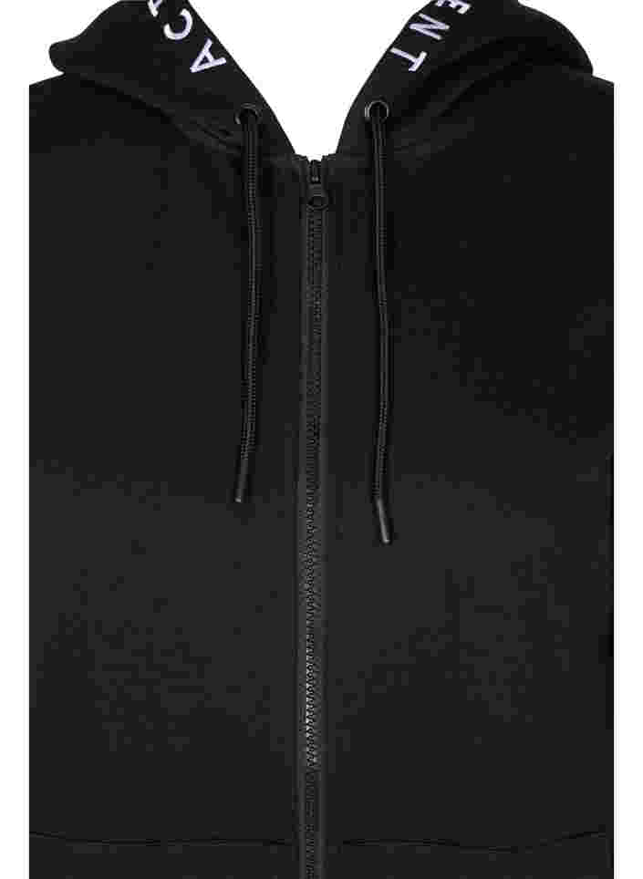 Gilet de sport avec fermeture éclair et capuche, Black, Packshot image number 2