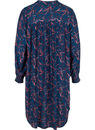 Robe en viscose imprimée avec lien à nouer, Dark Blue AOP, Packshot image number 1