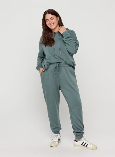 Pantalon de jogging avec poches et cordon de serrage, Balsam Green, Model image number 0