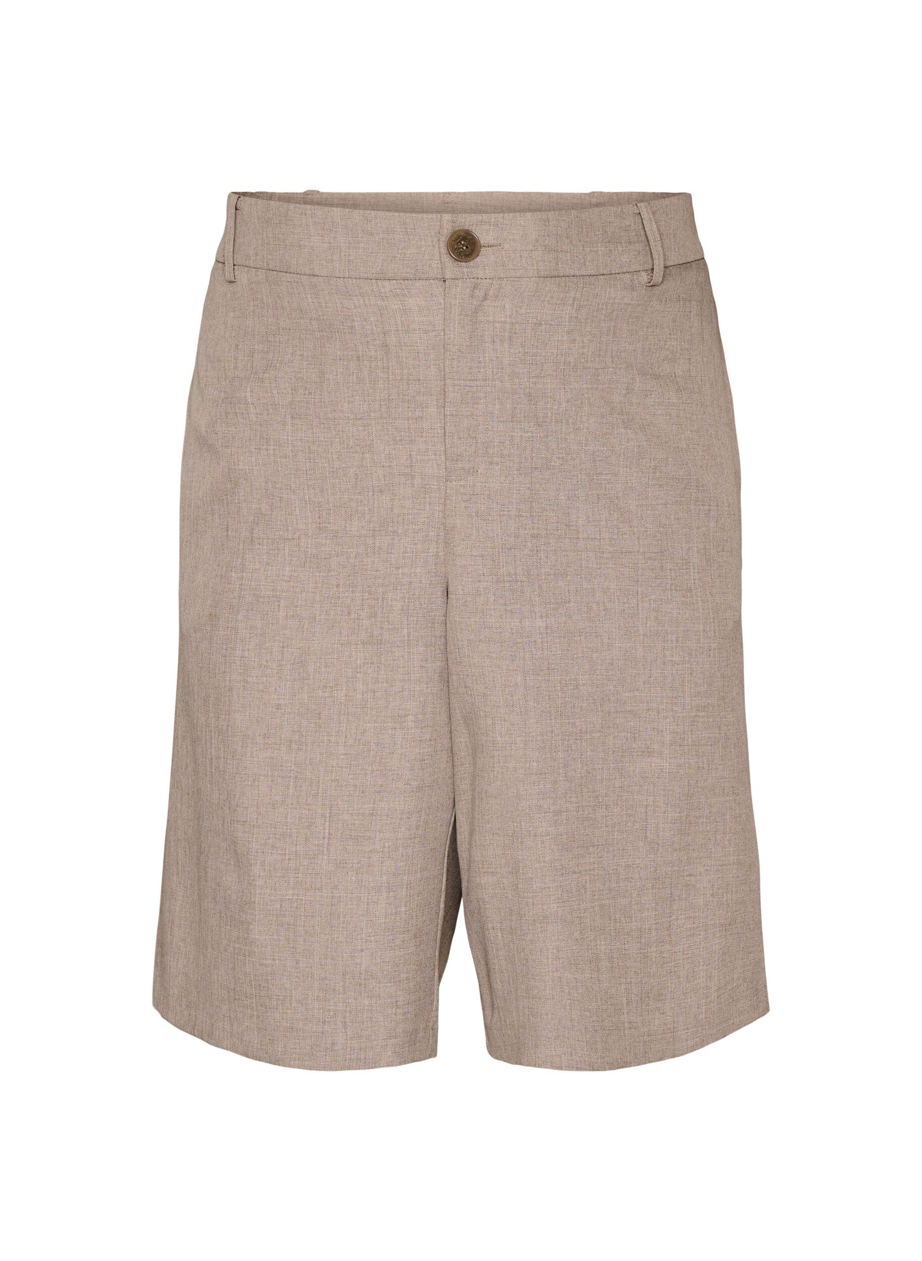 Zizzi Short bermuda ample &agrave; taille haute, Marron, Packshot image number 0
