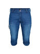 Slim fit capri jeans met zakken, Blauw, Packshot image number 0