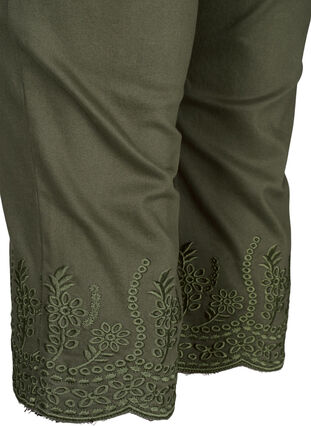  Pantacourts taille haute avec broderie anglaise, Dusty Olive, Packshot image number 4