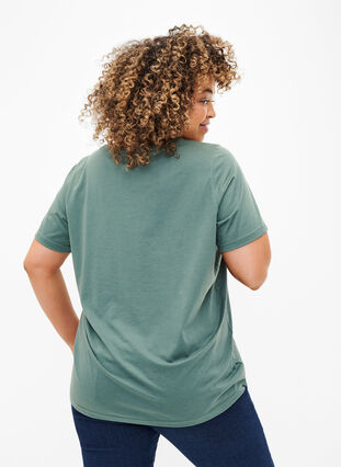 FLASH – T-shirt imprimé, Balsam Green Star, Model image number 1