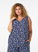 Top met print en V-hals, Blauw, Model image number 0