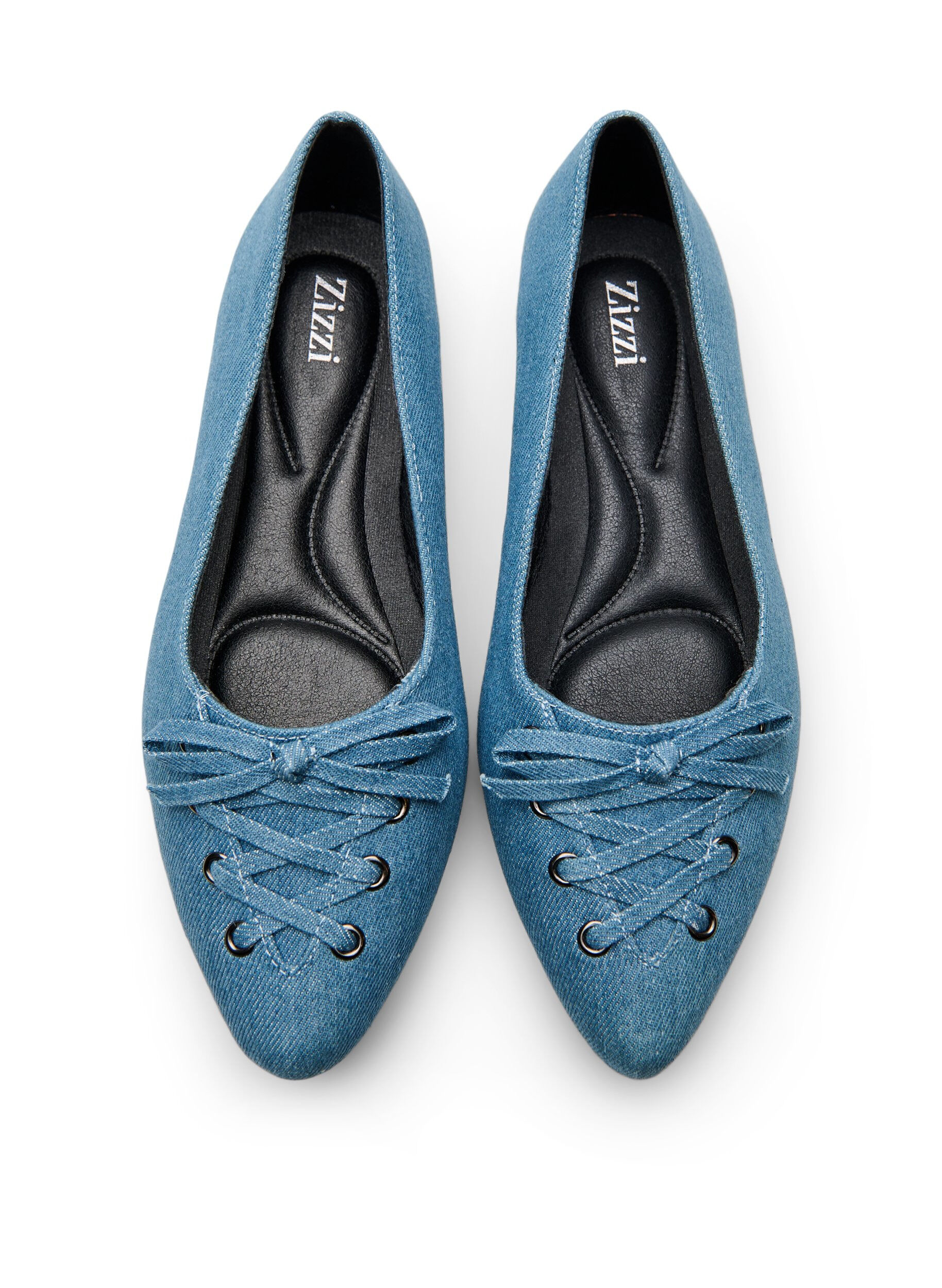 Zizzi Ballerine &agrave; lacets, Bleu, Packshot image number 2