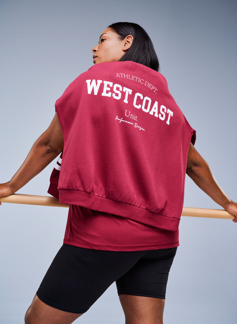 Effen gekleurd trainingsshirt, Rood, Image image number 0