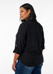 Linnen en viscose shirt met 3/4 mouwen, Zwart, Model image number 2