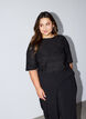 Blouse met structuur en glitter, Zwart, Model image number 0