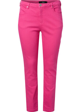 Jeans Emily à taille normale et coupe ajustée, Shock. Pink, Packshot image number 0