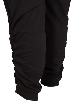 Pantalon d'entraînement de couleur unie avec détails froissés, Black, Packshot image number 3