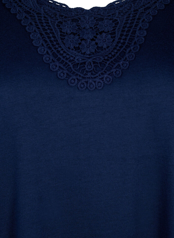 Haut sans manches avec dentelle, Navy Blazer, Packshot image number 2